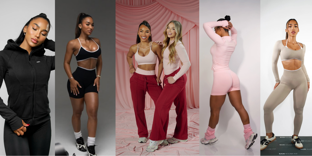 Women wearing stylish activewear outfits beyond the gym.